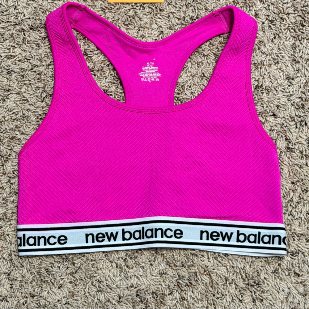 New Balance Hot Pink Racerback Sports Bra